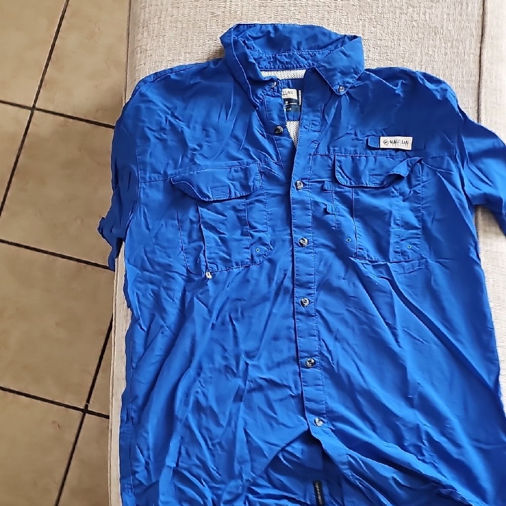 Columbia Blue Casual Button Down Shirt